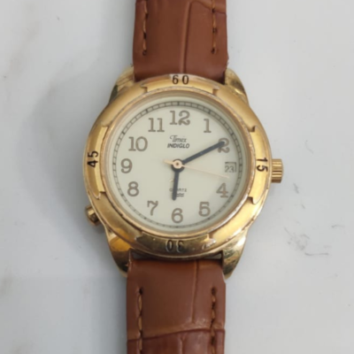 Timex C3 Staibless Steel Back Brown Stripes Ladies Wristwatch