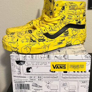 VANS SK8 HI REISSUE SHOES PEANUTS CHARLIE BROWN MAIZE YELLOW MENS 8 WOMENS 9.5 2