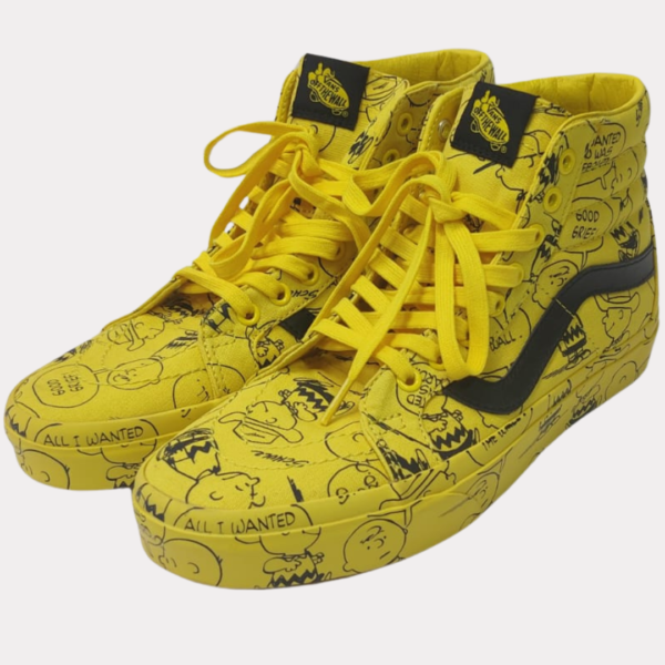 VANS SK8 HI REISSUE SHOES PEANUTS CHARLIE BROWN MAIZE YELLOW MENS 8 WOMENS 9.5