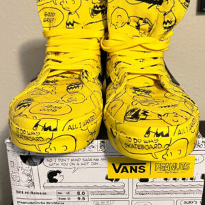 VANS SK8 HI REISSUE SHOES PEANUTS CHARLIE BROWN MAIZE YELLOW MENS 8 WOMENS 9.5 3