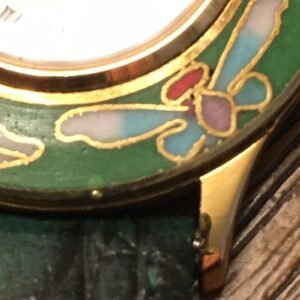 Vintage Cloissonne Butterfly & Flower Ladies WristwatchPre-lovedGC7.75in 3