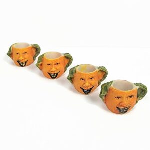 Vintage Miniature Tea Set Halloween Pumpkins Spiders Spiderweb Mini Resin 4