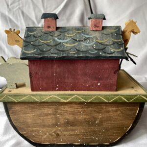 Vintage Wooden Noah's Ark Animated Music Box Plays We Wish You A Merry Christmas 4