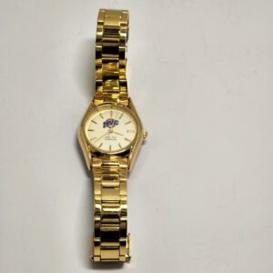 Women Gold Color Case Quartz Classic Dress Style Bracelet Band Wristwatch 1