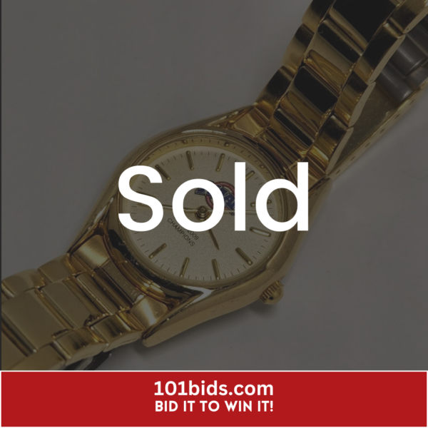 Women-Gold-Color-Case-Quartz-Classic-Dress-Style-Bracelet-Band-Wristwatch sold