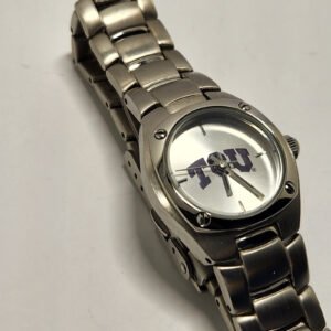 Women Silver Color 25 mm Case Bracelet Quartz Casual Style Glass Crystal Wristwatch 2