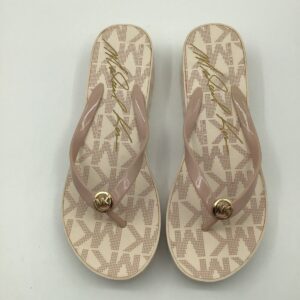 Women's Michael Kors Logo Platform Thong Flip Flops Light Pink- Size 10M 2