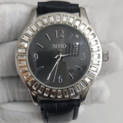 Xoxo Stainless Steel Back  Black Ladies Wristwatch