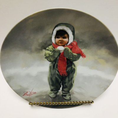 Zolan Winter Angel Collection Plate 1984 Childhood Collection Child In Snowsuit