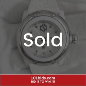 Glam Rock Stainless Steel Back White Stripes Wristwatch