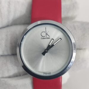 Calvin Klein KOV231 Stainless Steel Back Red Leather Stripes Ladies Wristwatch 1