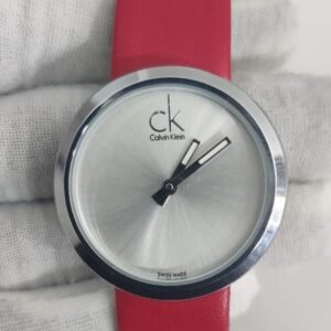 Calvin Klein KOV231 Stainless Steel Back Red Leather Stripes Ladies Wristwatch 2