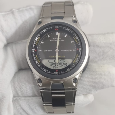 Casio 2747 Telememo 30 Analog Digital Stainless Steel Back Wristwatch