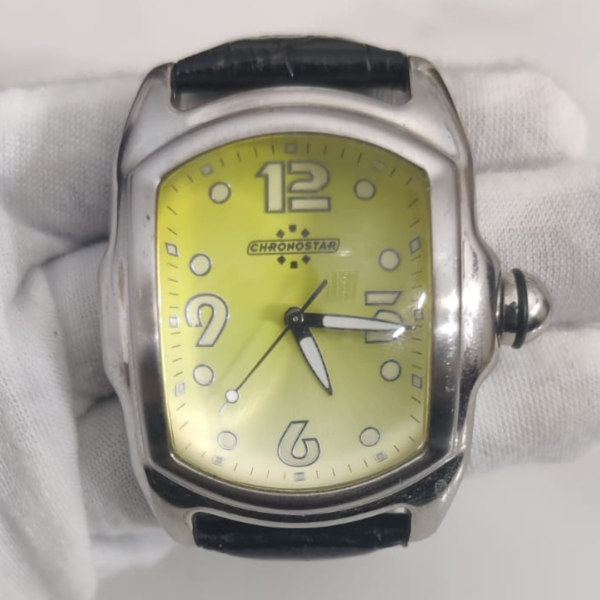 Chronostar Stainless Steel Back Bubble Glass Top Quartz Men Wristwatch