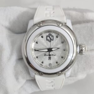 Glam Rock Stainless Steel Back White Stripes Wristwatch 2