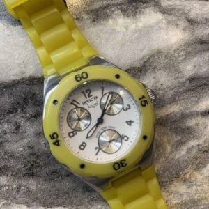 Invicta Angel Tritnite 0700 White Dial Yellow Strap Womens Watch c726 2