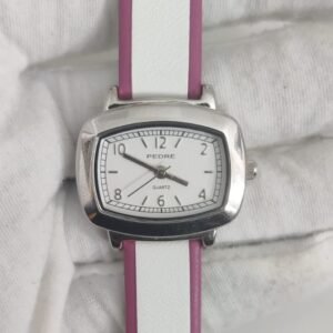 PEDRE Stainless Steel Back Leather Stripes Ladies Wristwatch 1