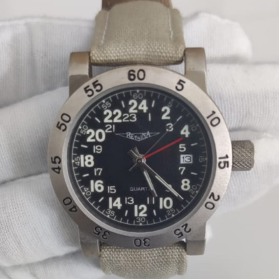 Retsina TW-76001 Stainless Steel Back Leather Stripes Wristwatch