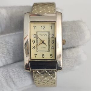 Studio Time STD3558T Stainless Steel Back Gold Tone Ladies Wristwatch Bracelet 1