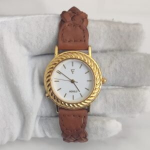 Timex A8 Stainless Steel Back Leather Stripes Ladies Wristwatch 1