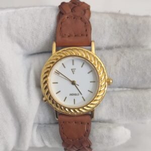 Timex A8 Stainless Steel Back Leather Stripes Ladies Wristwatch 2