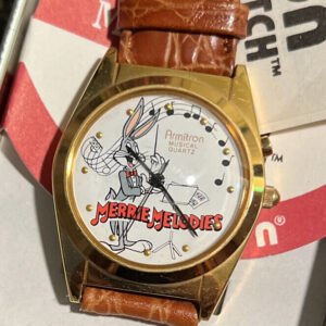 Vintage 1994 Armitron Looney Tunes Bugs Bunny Musical Watch In Tin 1