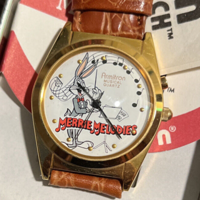 Vintage 1994 Armitron Looney Tunes Bugs Bunny Musical Watch In Tin