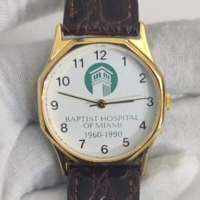 Vintage Baptist Hospital Of Miami 1960-1990 Stainless Steel Back Wristwatch