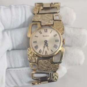 Vintage Vendome 7 Jewels Mechanical Ladies Wristwatch Gold Tone France 1