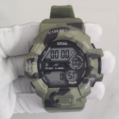 Xinjia Twelve Digits Display Cold-Light Sport Watch Jungle Camouflaged