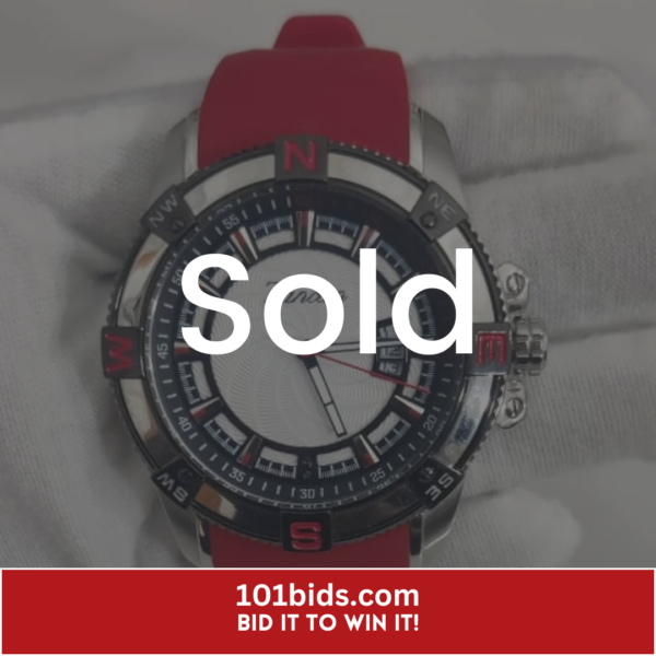 Zancan-Stainless-Steel-Back-Red-Stripe-Wristwatch sold