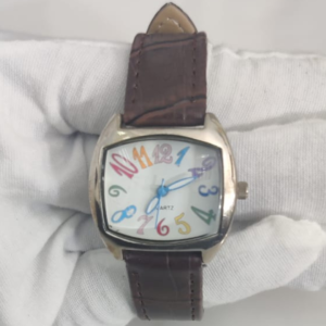 30748KNX Stainless Steel Back Leather Stripes Ladies Wristwatch
