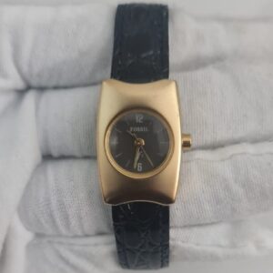 Fossil F2 ES-8757 Stainless Steel Back Leather Stripes Wristwatch With Original Box 2