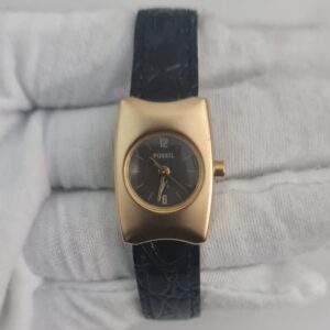 Fossil F2 ES-8757 Stainless Steel Back Leather Stripes Wristwatch With Original Box 3