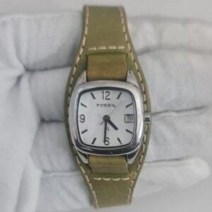 Fossil F2 ES-9896 Stainless Steel Back Leather Stripe Wristwatch 2