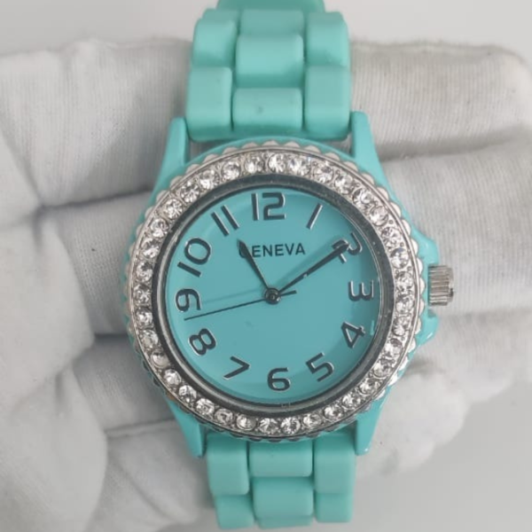 Geneva 5573 Stainless Steel Back Ladies Wristwatch