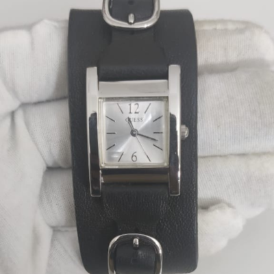 Guess G55339L Stainless Steel Back Leather Stripes Ladies Wristwatch