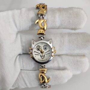 Kitty Face Dial Stainless Steel Back Japan Movement Ladies Wristwatch 2