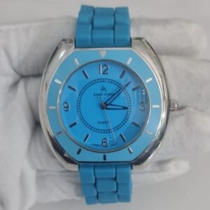 Louis Arden Stainless Steel Back Blue Sillicone Stripes Japan Movement Wristwatch 1