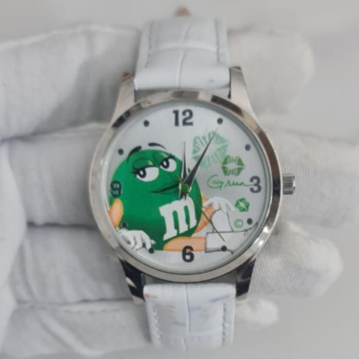 MZB FSC#3262131 M&M Theme Stainless Steel Back Wristwatch