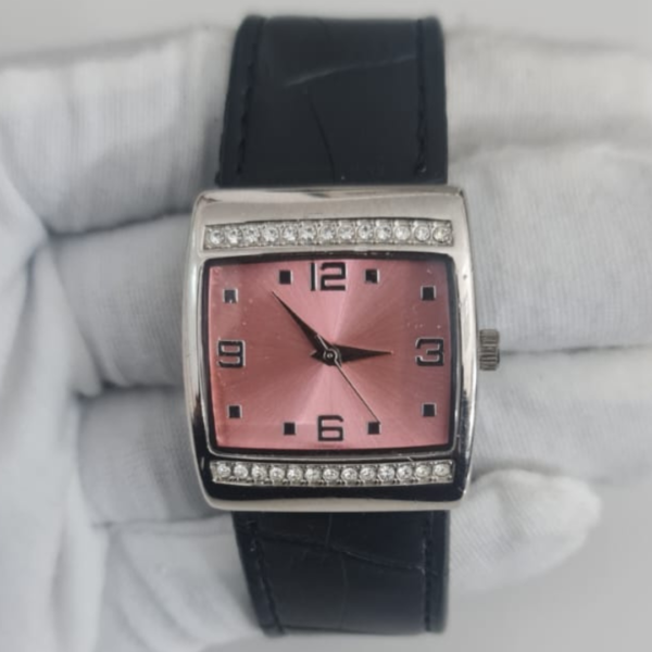 Mark Kay Stainless Steel Back Japan Movement Leather Stripes Ladies Wristwatch