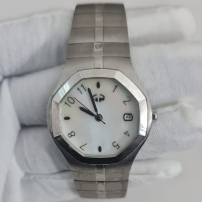 NK Stainless Steel Back Wristwatch