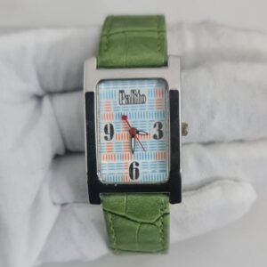 Palito Stainless Steel Back Green Leather Stripes Ladies Wristwatch 2