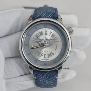 Pepe Jeans London 2351117502-94829 Stainless Steel Back Denim Leather Stripes Wristwatch 2