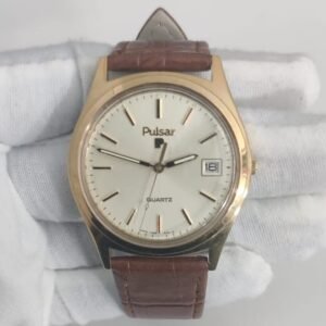 Pulsar 171122 Stainless Steel Back Leather Stripes Wristwatch 2