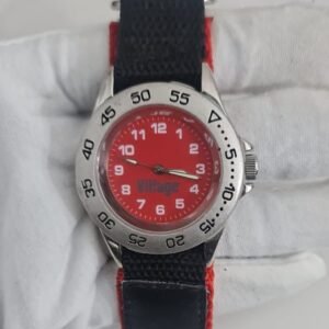 Red Dial Stainless Steel Back Wristwatch 1