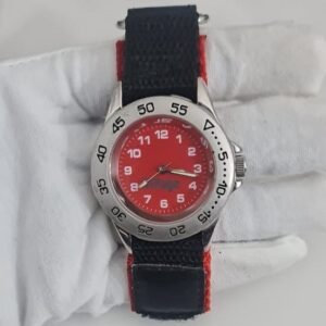 Red Dial Stainless Steel Back Wristwatch 2