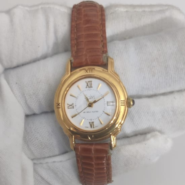 Salvi 195894 18k Gold Plated Stainless Steel Back Ladies Wristwatch