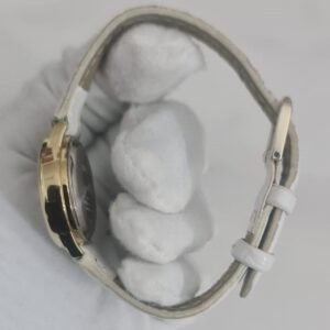 Timex T9 Stainless Steel Back White Leather Stripes Ladies Wristwatch 4