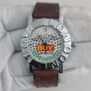 Boy London BOY-31-W Stainless Steel Back Leather Stripes Wristwatch WE 1